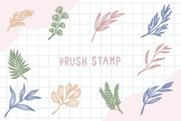 Download Line Art Leaf Brush Stamp Procreate - Leaf brush Collection