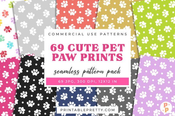 Download 69 Paw Print Seamless Patterns - Seamless patterns Collection