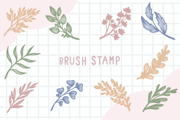 Download Line Art Leaf Brush Stamp Procreate - Leaf brush Collection