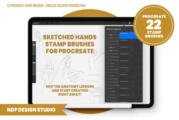 Download Procreate Stamp Brushes - Hand Poses - Procreate stamp brushes Collection