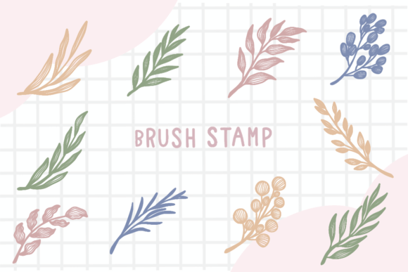 Download Line Art Leaf Brush Stamp Procreate - Leaf brush Collection