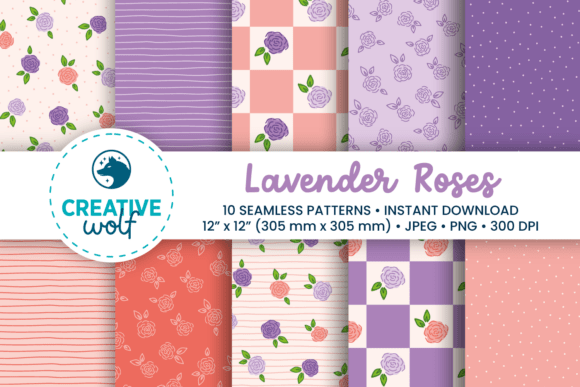 Download Lavender Roses Spring Seamless Patterns - Seamless patterns Collection