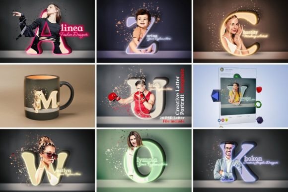 Download A to Z Letter Design Photo Effect - Letter design Collection