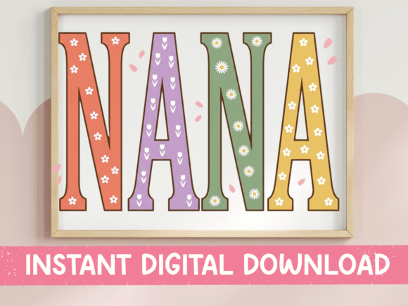 Download Nana Floral Block Letter Design - Letter design Collection