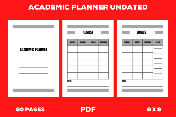 Download Academic Planner Undated 1 Year - Planner Collection