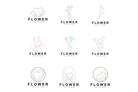 Download Floral Logo, Leaves and Flowers Botanica - Flowers Collection