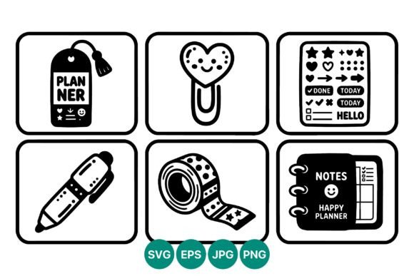 Download Planner Tag Icons Black White Vector - Planner Collection