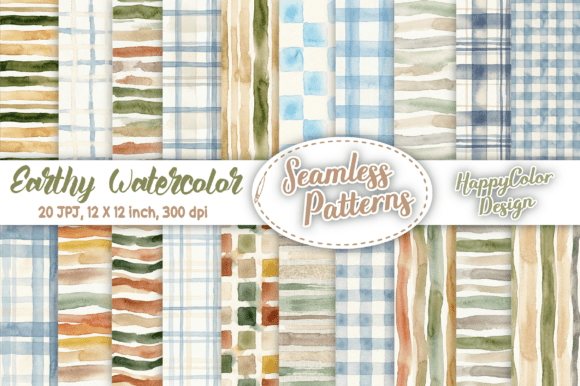 Download Earthy Watercolor Seamless Patterns - Seamless patterns Collection