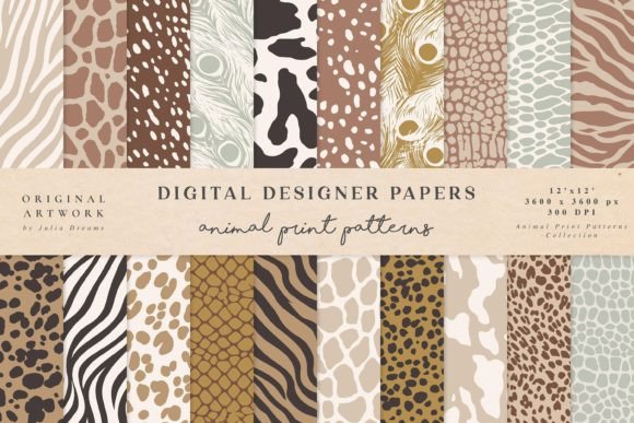 Download Animal Print Vector Seamless Patterns - Seamless patterns Collection