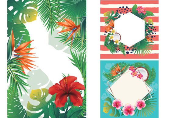 Download Tropical Leaves and Flowers Banner - Flowers Collection