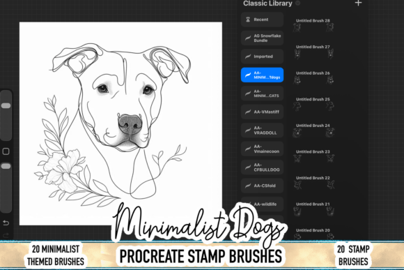Download Minimalist Dog Procreate Stamp Brushes - Procreate stamp brushes Collection