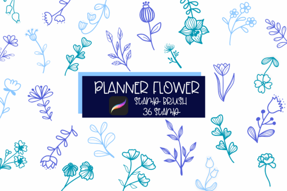 Download Planner Flower Procreate Stamp Brush - Planner Collection