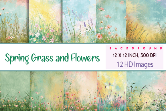 Download Whimsical Spring Grass and Flowers - Flowers Collection