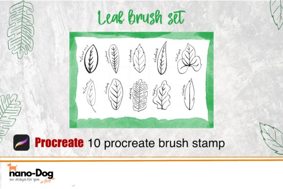 Download 10 Leaf Brush Stamps - Leaf brush Collection