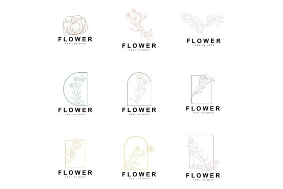 Download Floral Logo, Leaves and Flowers Botanica - Flowers Collection