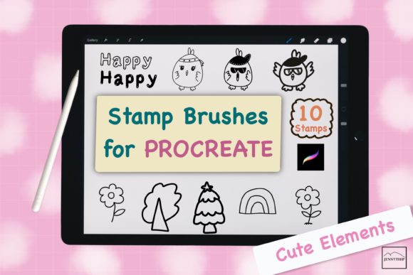 Download Procreate Stamp Brushes - Cute Elements - Procreate stamp brushes Collection