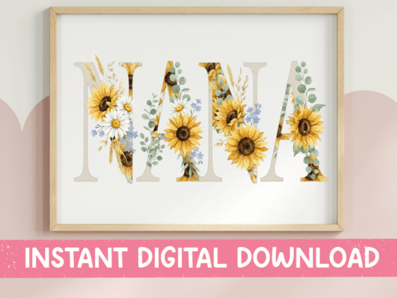 Download Nana Sunflower Floral Letter Design - Letter design Collection