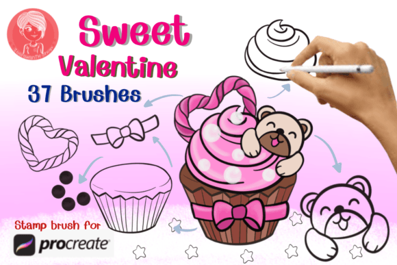 Download Sweet Valentine Brush Stamp Procreate - Valentine brush Collection