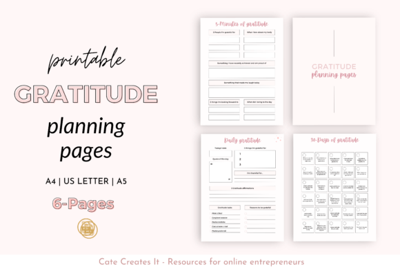 Download Gratitude Journal Planner Inserts - Planner Collection