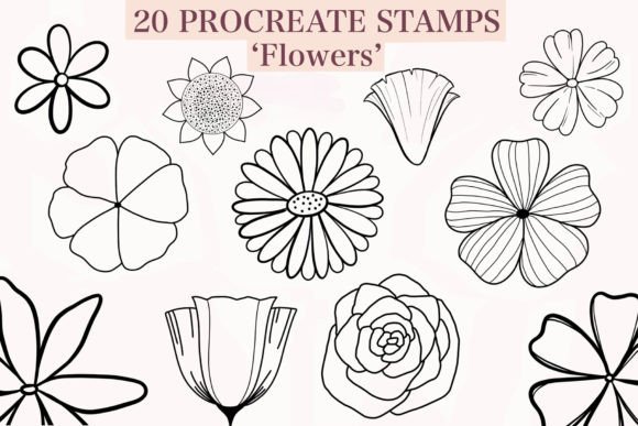 Download Flowers Procreate Stamp Brushes - Premium Resources