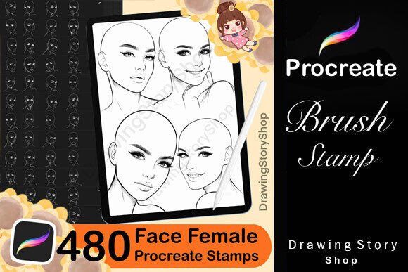 Download 480 Base Head Procreate Stamp Brushes - Premium Bundle
